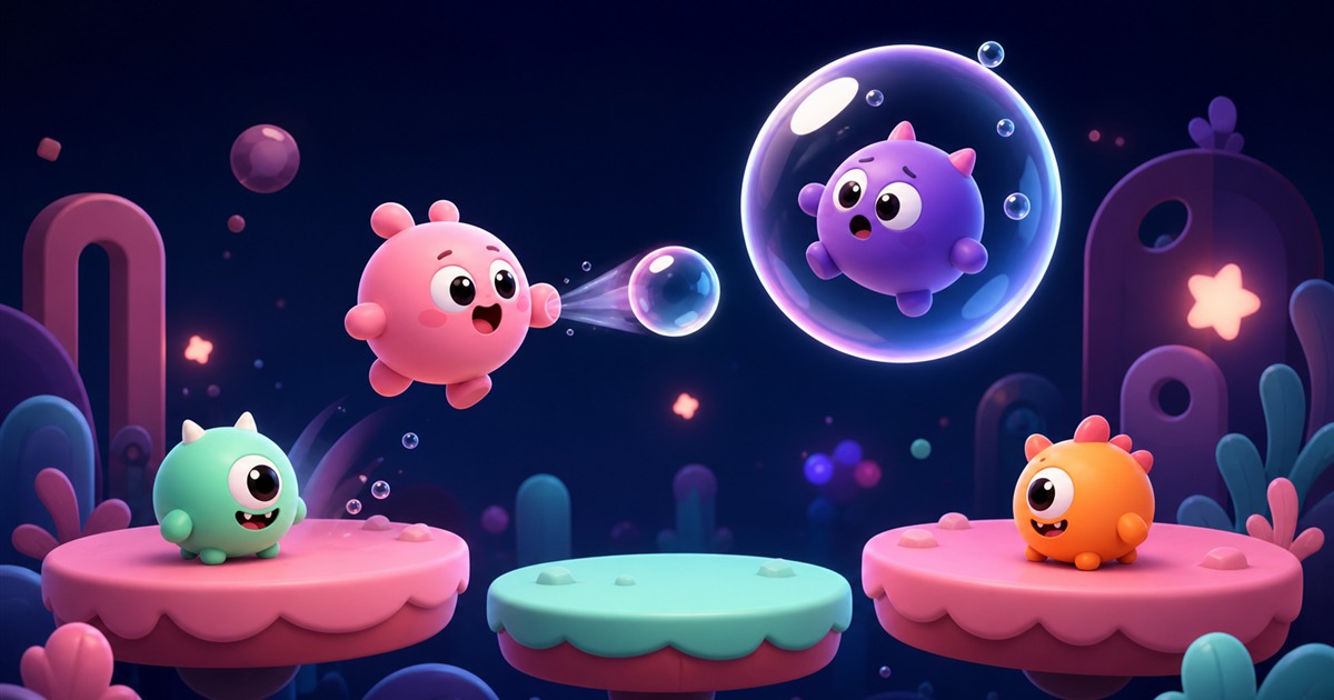 Ilustración del juego PinkyBurbujas